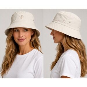 Coolibar Womens Size 10 UPF 50+ White Wide Brim Sun Hat Nylon Adjustable